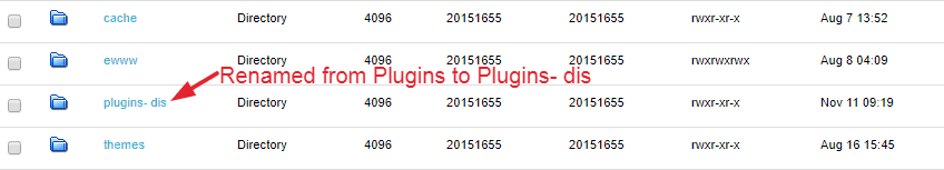 plugin dis downgrade wordpress
