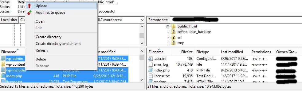 wordpress upload downgrade wordpress