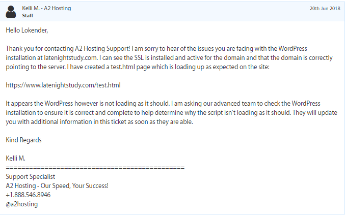Screenshot Screenshot a2 hosting review