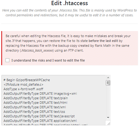 Edit htaccess file Edit htaccess file rank math seo
