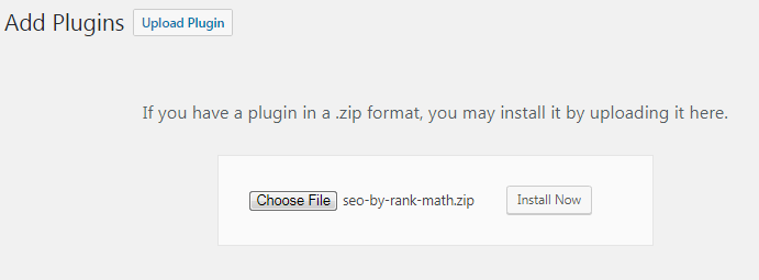 Rank Math Plugin Uploading rank math seo