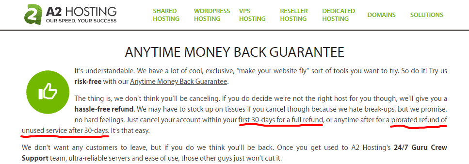 A2 hosting Money back gurantee A2 hosting review