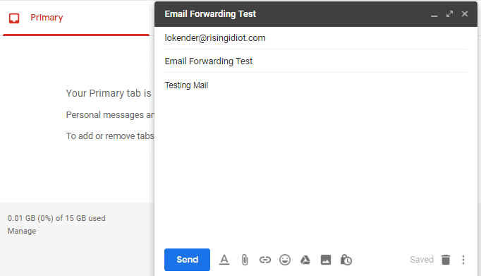Email Forwarding testing Email Forwarding testing custom domain email