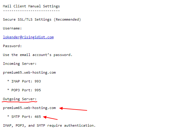 Mail client settings Mail client settings custom domain email