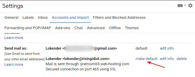 Set custom Domain email as default Set custom Domain email as default custom domain email