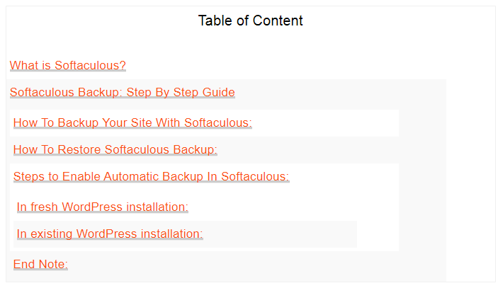 Toc on-page seo
