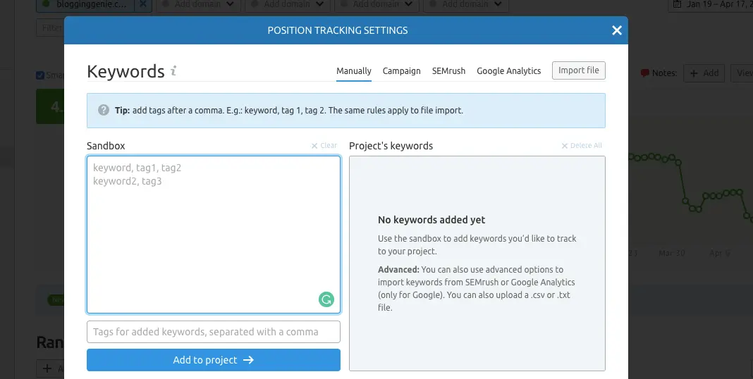 Add keyword for tracking Add keyword for tracking serp tracking tools
