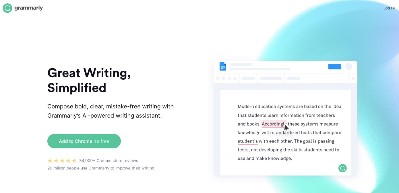 Grammarly homepage Grammarly