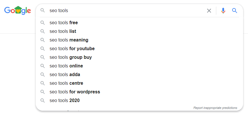 LSI 1 Google auto suggest