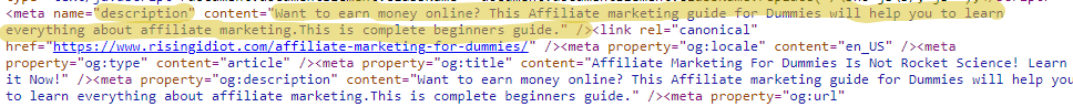 SEO meta tag wordpress seo