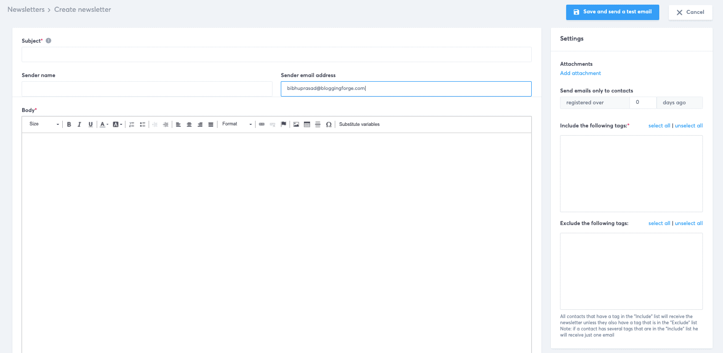 Systeme.io newsletter feature Systeme.io newsletter feature systeme.io review