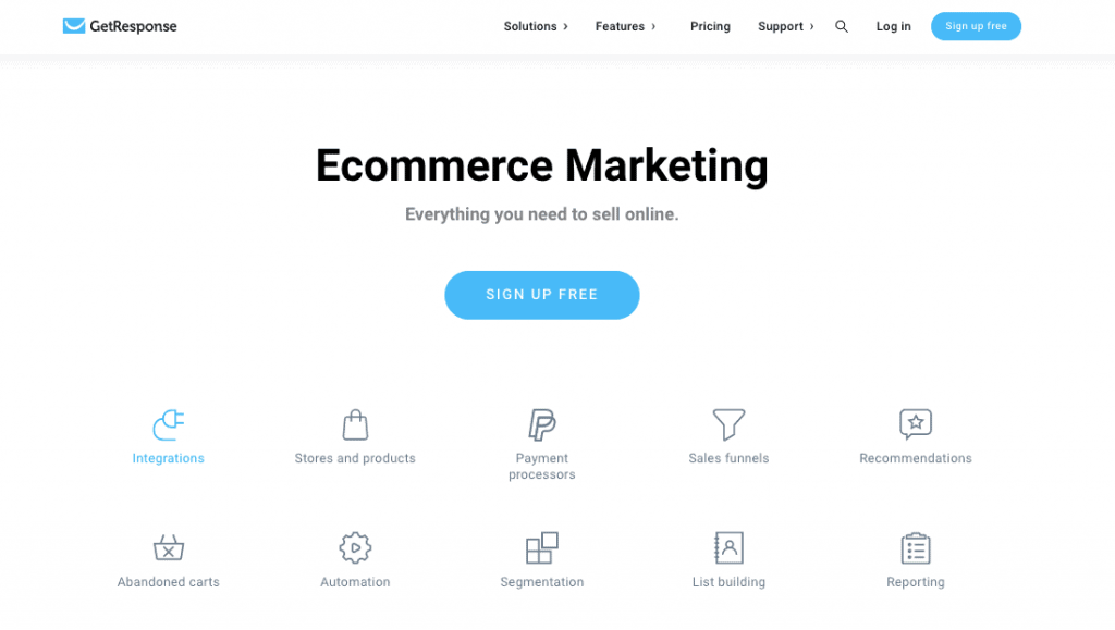 Getresponse Ecommerce solution Getresponse Ecommerce solution sales funnel software