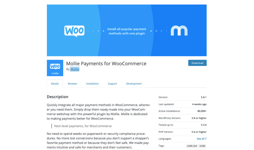 Mollie Payment gateway 1 Mollie Payment gateway 1 WordPress eCommerce Plugins