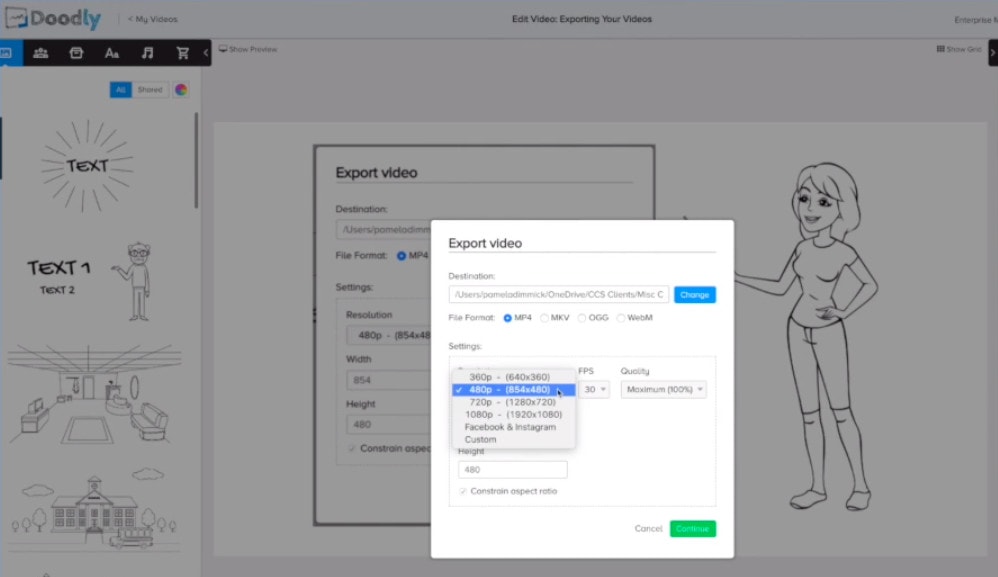 Doodly Video Doodly Video export option