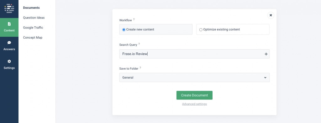 Frase.io create new content Frase.io create new content Frase Review