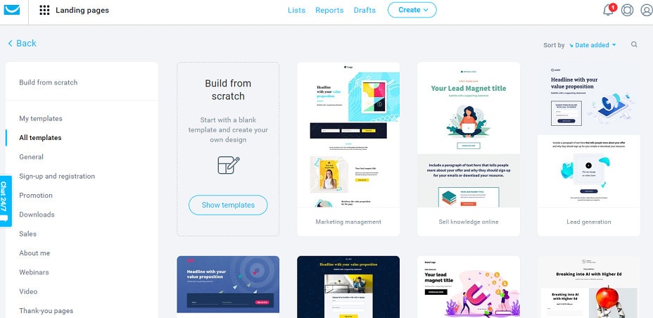 Getresponse landing pages