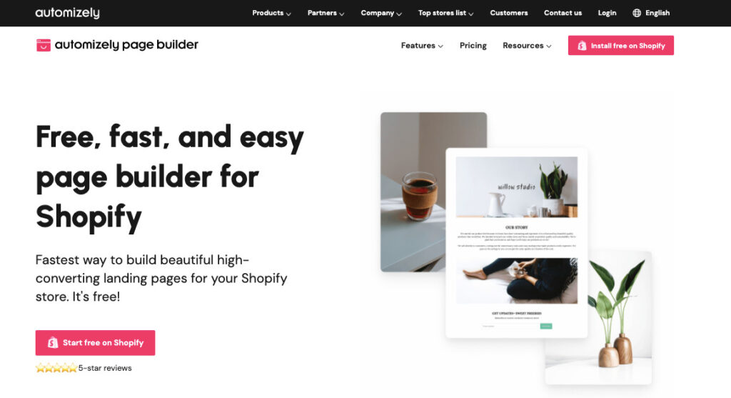 Automizely page builder Best Shopify Page Builder