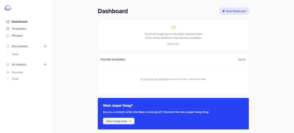 Jasper ai dashboard Jasper ai review