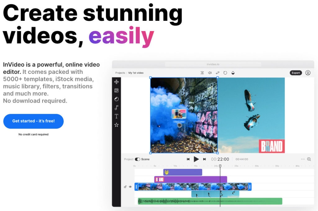 InVideo Invideo website homepage: Best vidnami alternative