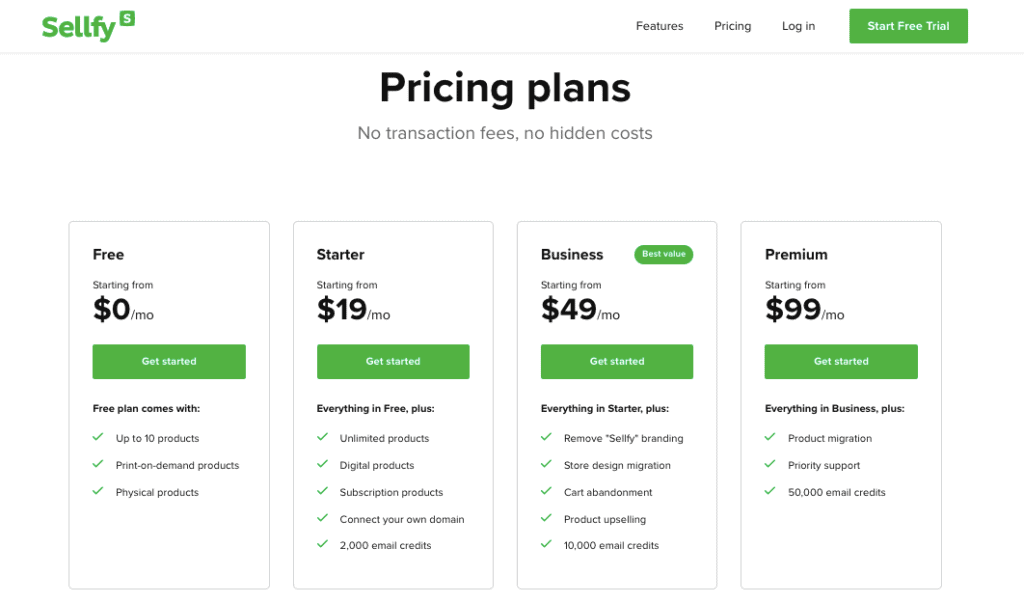 Sellfy Pricing Sellfy Pricing platforms to sell digital products