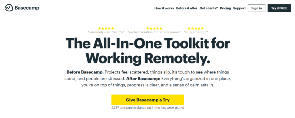 Basecamp Basecamp task management software