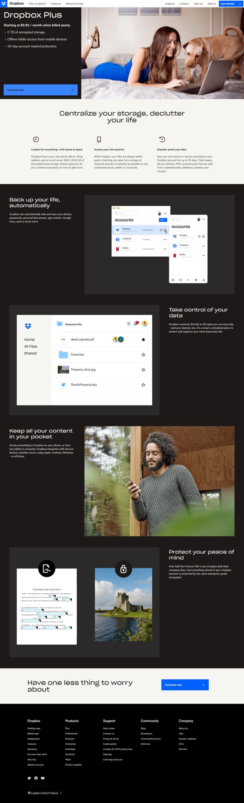 Dropbox landing page scaled Dropbox landing page scaled landing page vs homepage