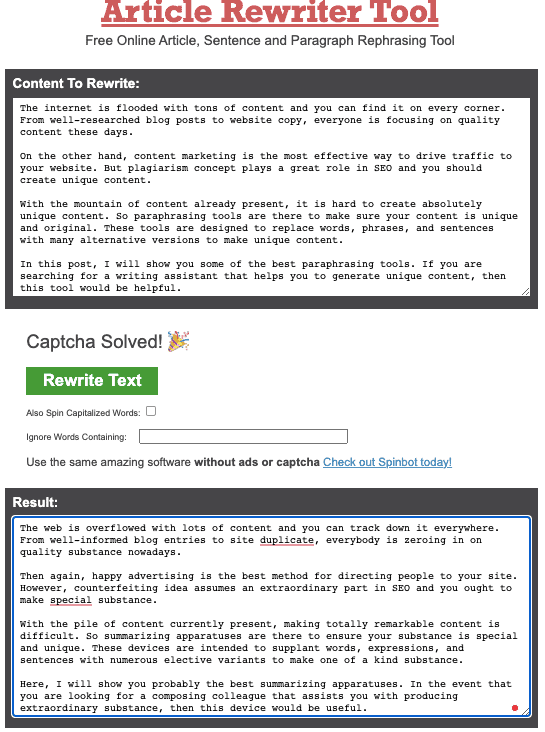 Article Rewrite Tool Article Rewriter Tool