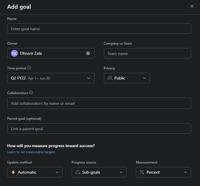 Goal setting in Asana Goal setting in Asana Asana vs monday
