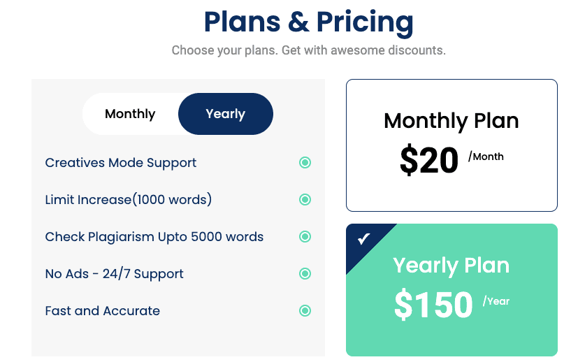 Paraphraser pricing Paraphraser pricing