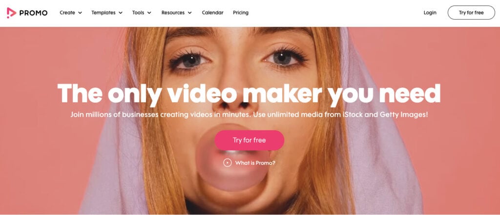 Promo Video Maker Promo website homepage