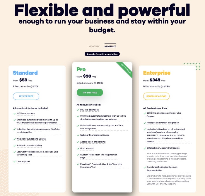 Easywebinar Pricing Easywebinar Pricing WebinarJam Alternative