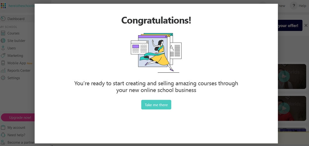 LearnWorlds step6 Final step tp avail LearnWords free trial