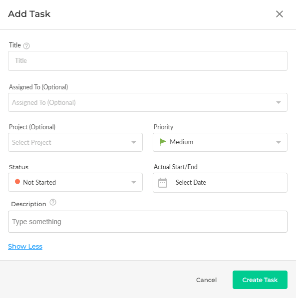 Task creation details in nTask Task creation details in nTask