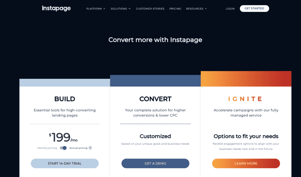 InstaPage pricing 2023 InstaPage pricing 2023 Unbounce Alternative